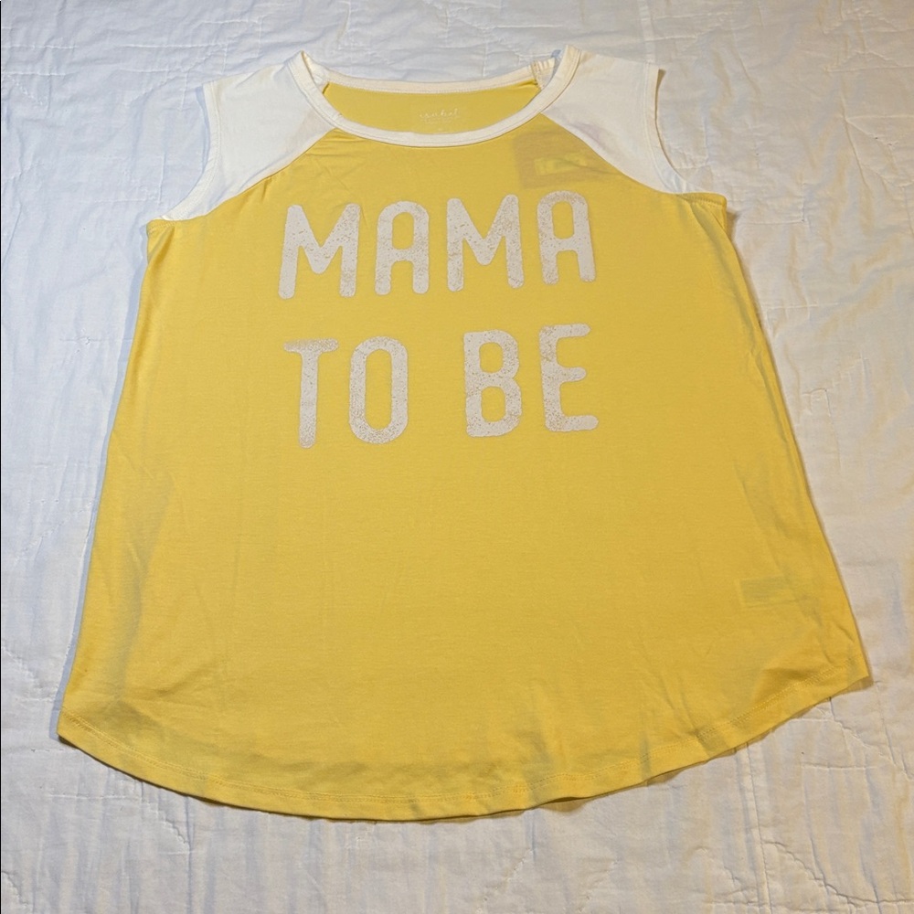 Isabel Maternity "Mama To Be" Sleeveless Baseball Graphic‎ Tee XL NWT